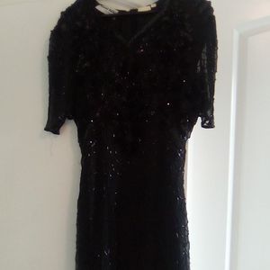 Beaded  sequin black ladies dress,, short dress